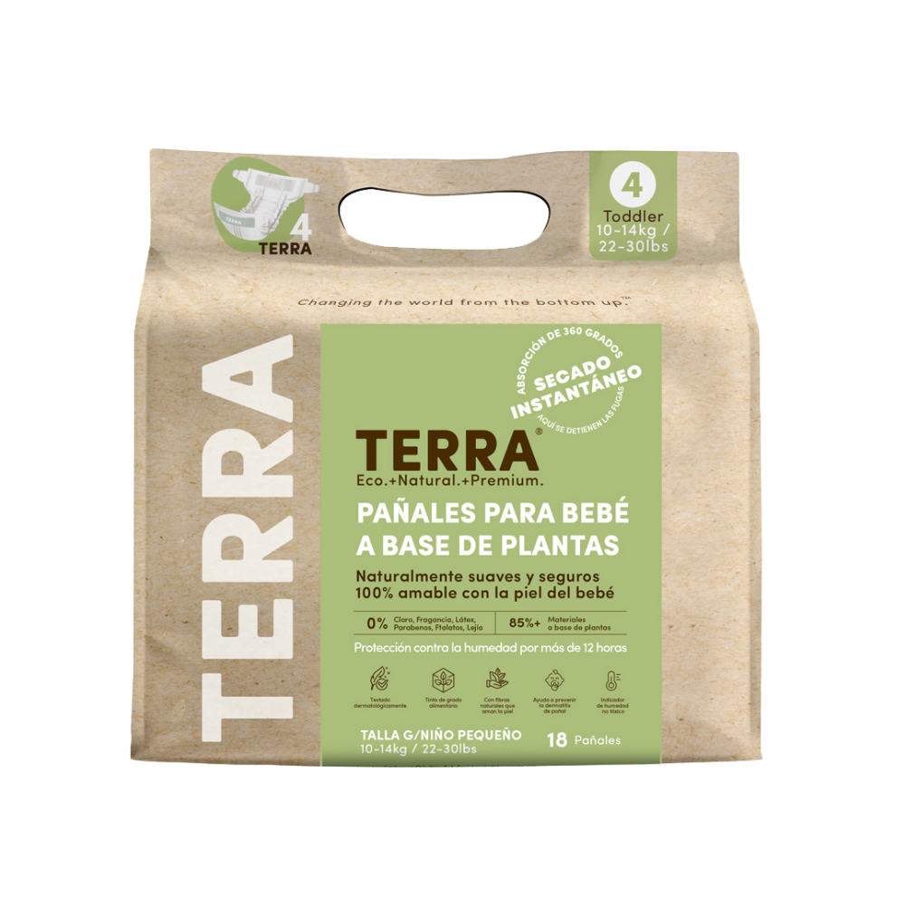 Pañales Terra Biodegradables Talla G 18 uns